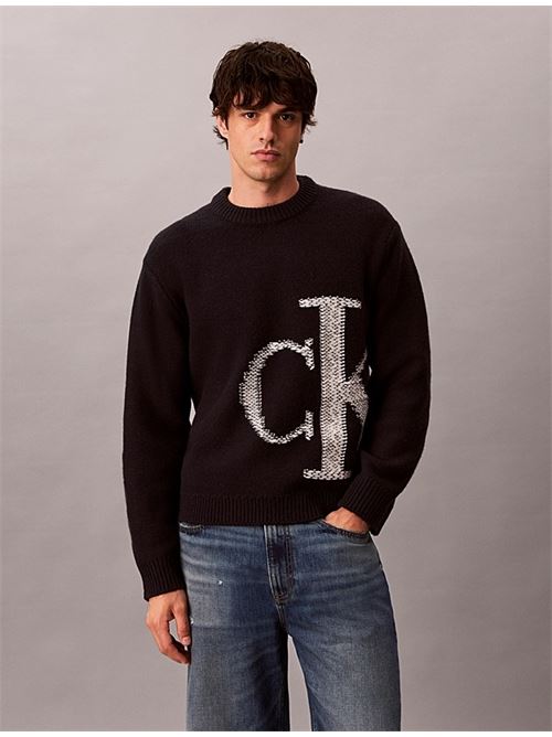 ls lambswool blend monogram crew CALVIN KLEIN JEANS | LV04RH311GUB1